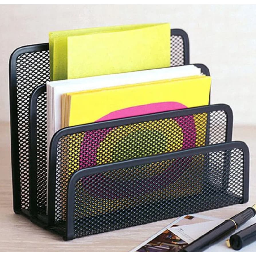 Oranizador de mesa para Escritório, Home Office, Estudos - Aramado Cor Preto Super Prático !