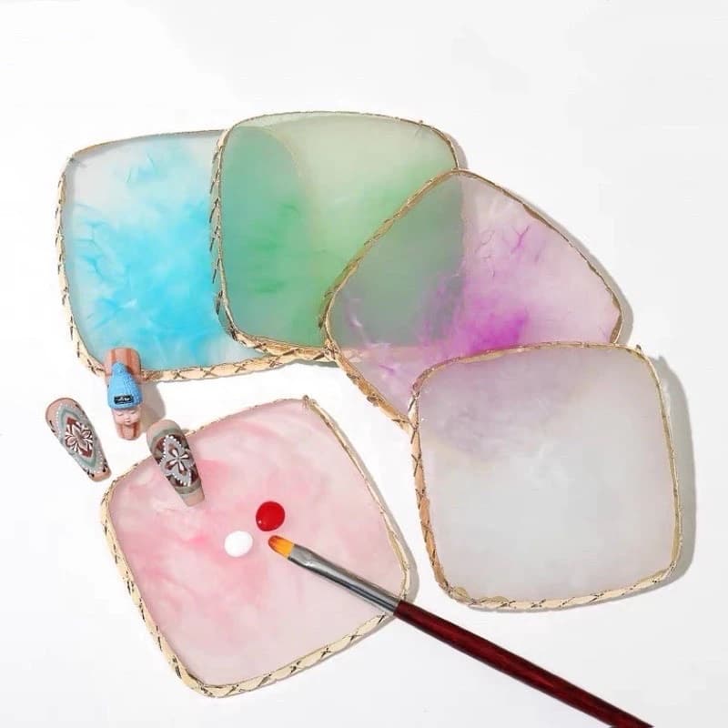 Pedra Base de Resina Ágata para Paleta de Pintura ou Foto Nail Art – SQ6075