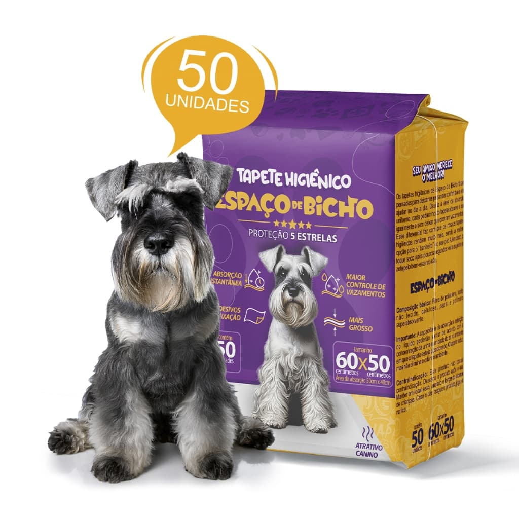 Tapete Higiênico 50 Unidades Espaço De Bicho  50x60 cm Envio Imediato