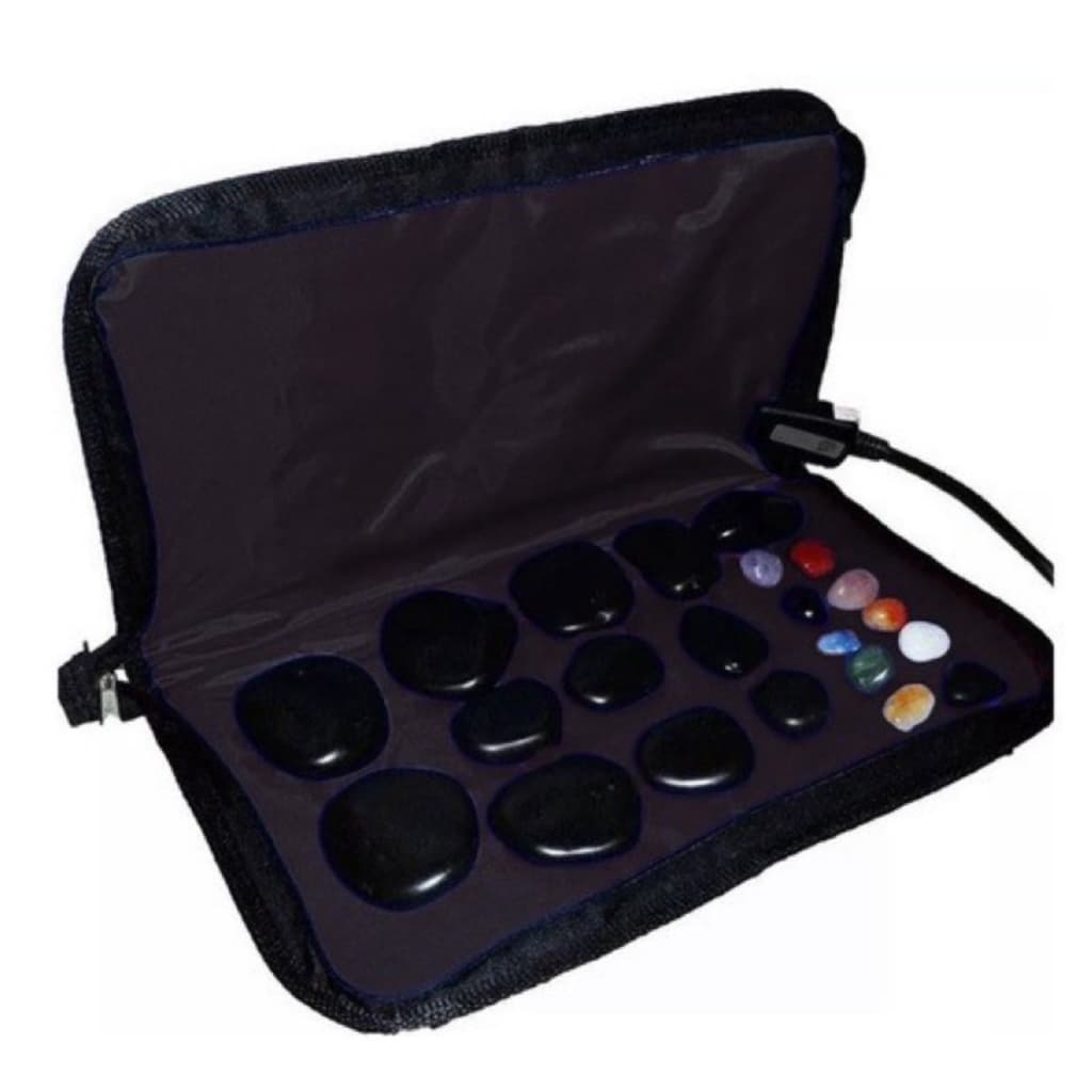 Kit Bolsa Térmica 220v + Pedra Quente Vulcânica Massagem + Chakras