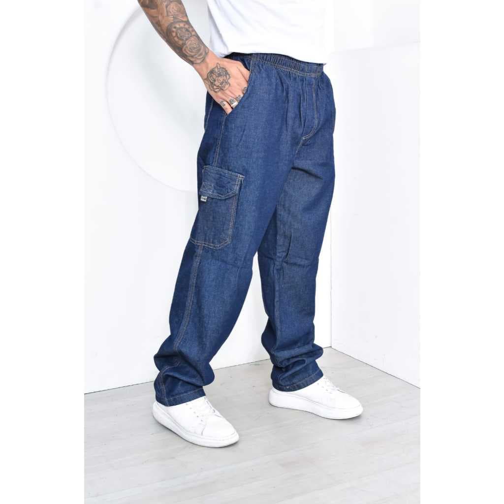 Calça cargo dazzling masculinas jeans e sarja 6 BOLSOS CINTURA COM ELÁSTICO