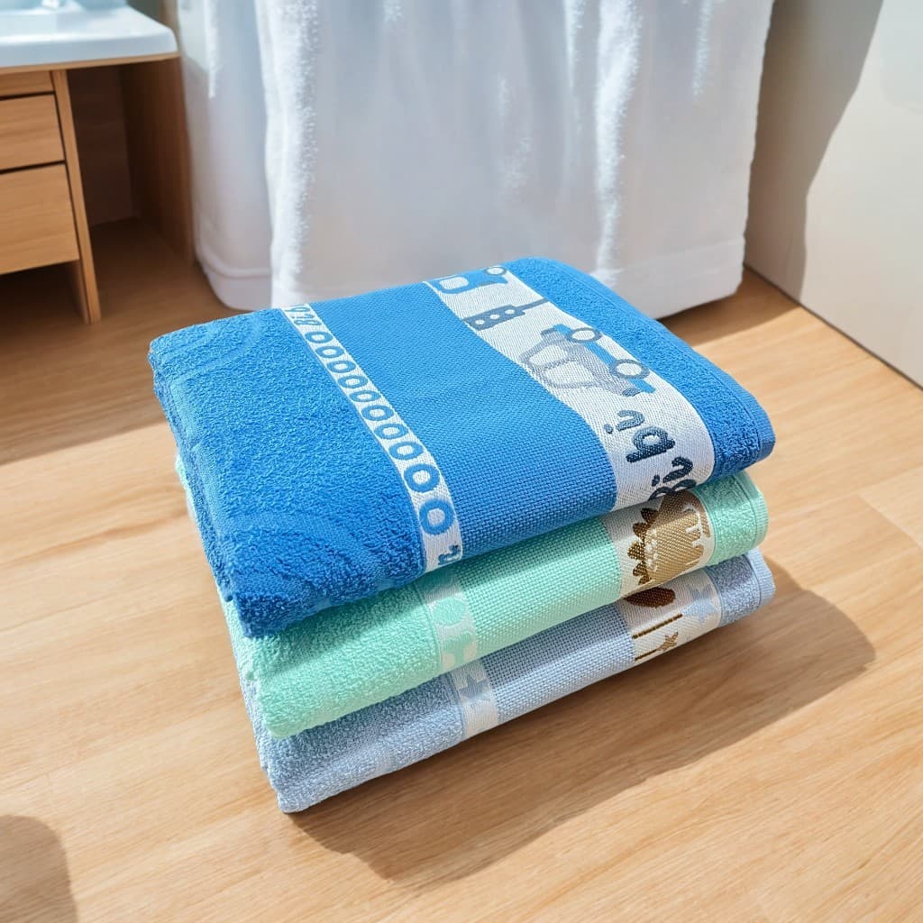 Kit 3 Toalhas de Banho Kids Infantil Para Bordar Ponto Cruz 100% Algodão