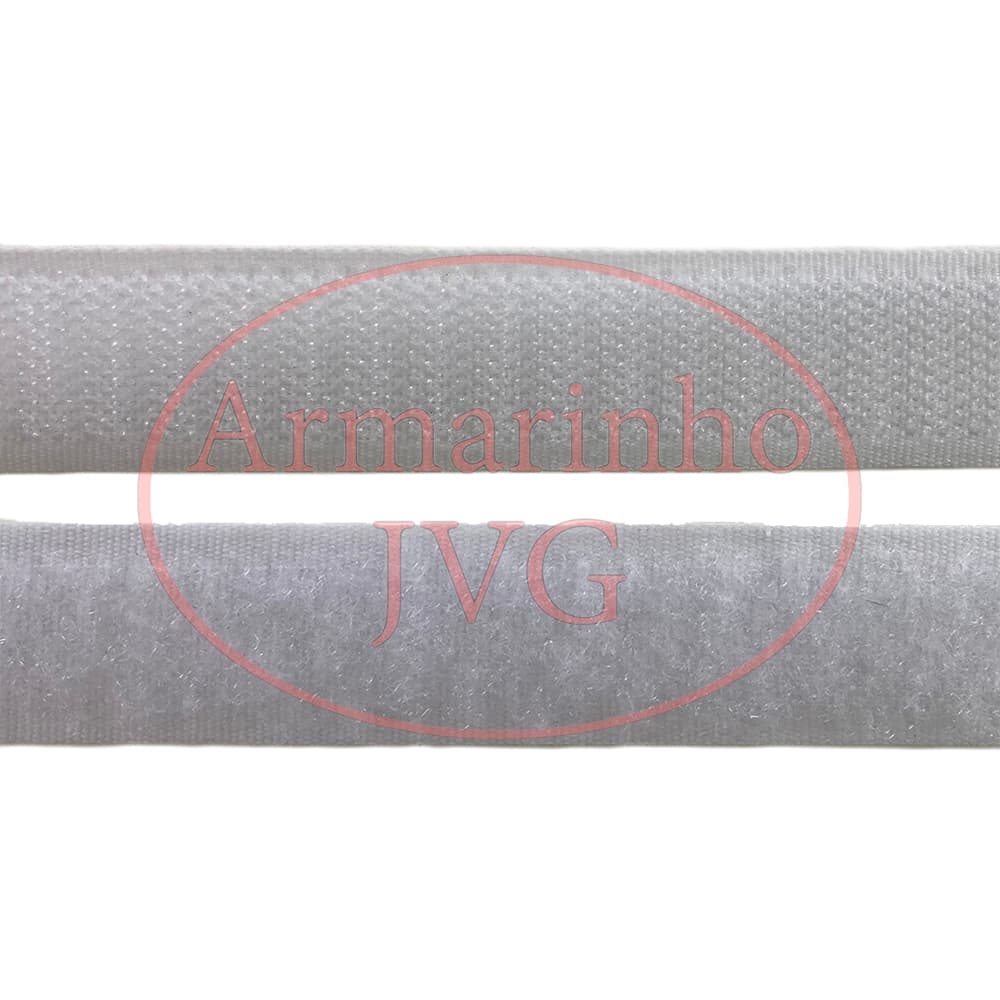 5m Fecho de Contato 20mm Branco Par Costura Bolsas Mochilas