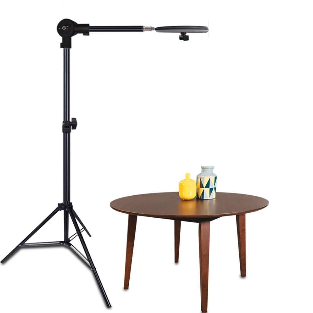 RL RECLINA - TRIPÉ RECLINÁVEL COM RING LIGHT AJUSTE DE ALTURA ÂNGULO TOM  LUZ INTENSIDADE RESISTENTE