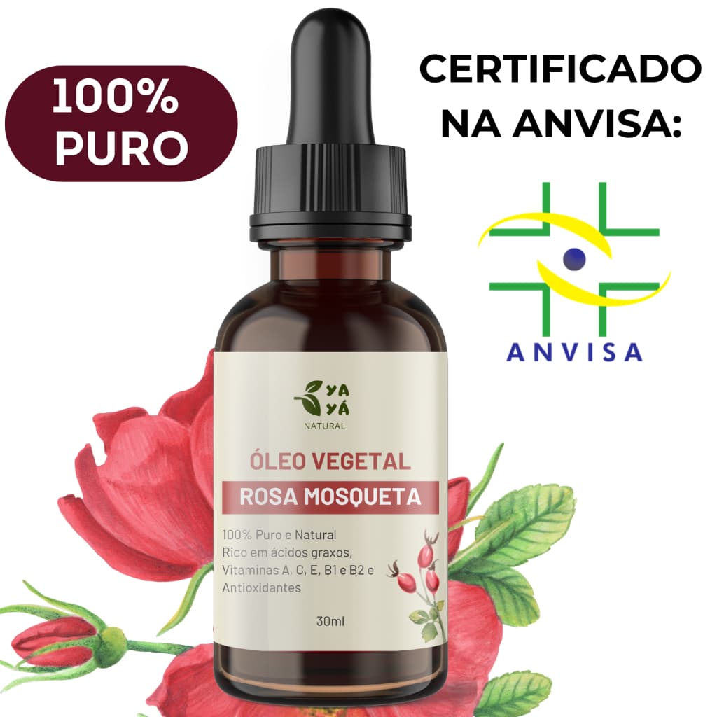 Óleo Rosa Mosqueta 100% Puro Clareia e Hidrata. 30ml  (Yayá Natural)