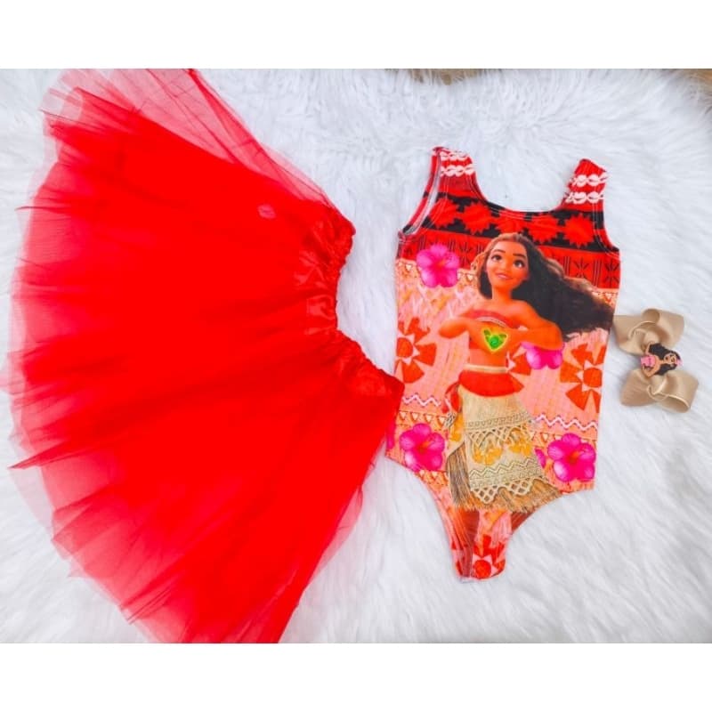 kit festa fantasia infantil moana com 3 peças