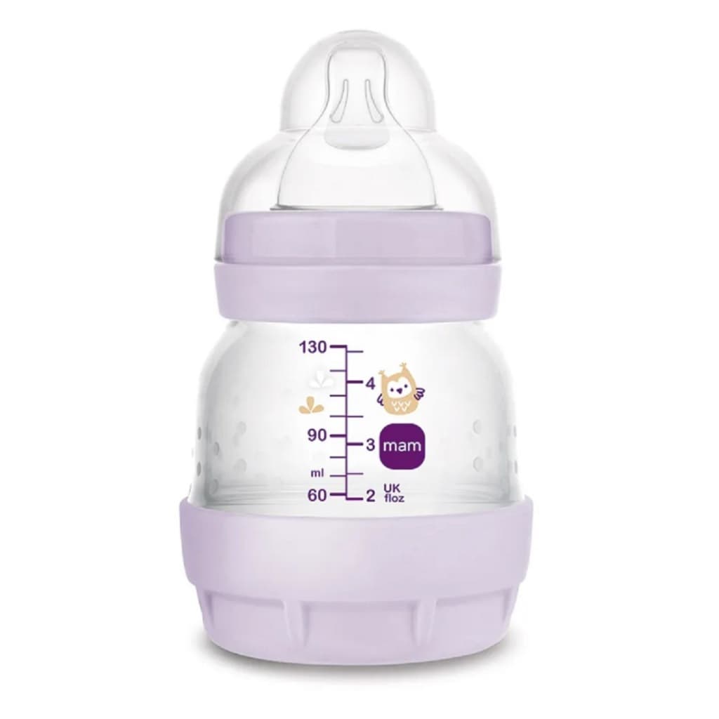 Mamadeira MAM Easy Start Anticólica 0M+ 130ml Coruja Roxo Claro