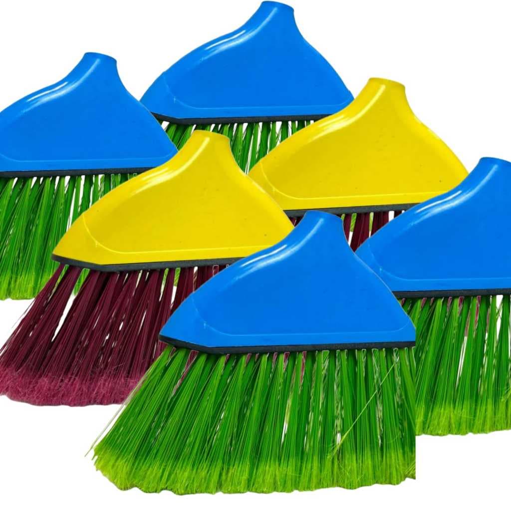 Vassoura De Plástico Canto 26cm, Kit 6 Unid, Sem Cabo