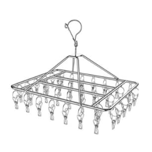 Varal 40 Clips com branco  Prendedores Apartamento Roupa Retângulo Inox