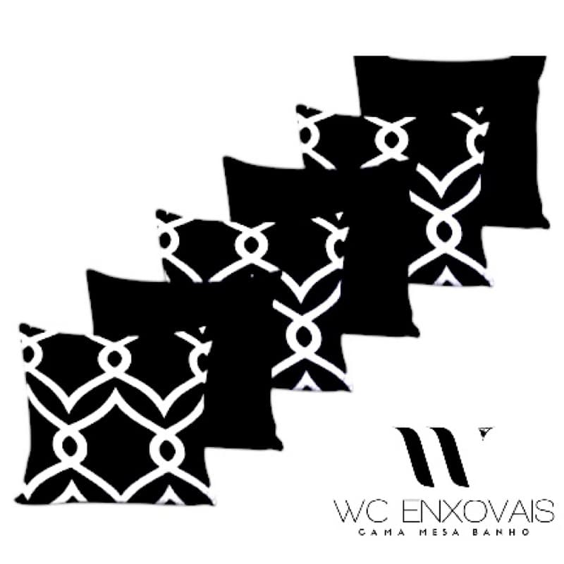 Kit com 6 capas p\ Almofadas Decorativas com Zíper