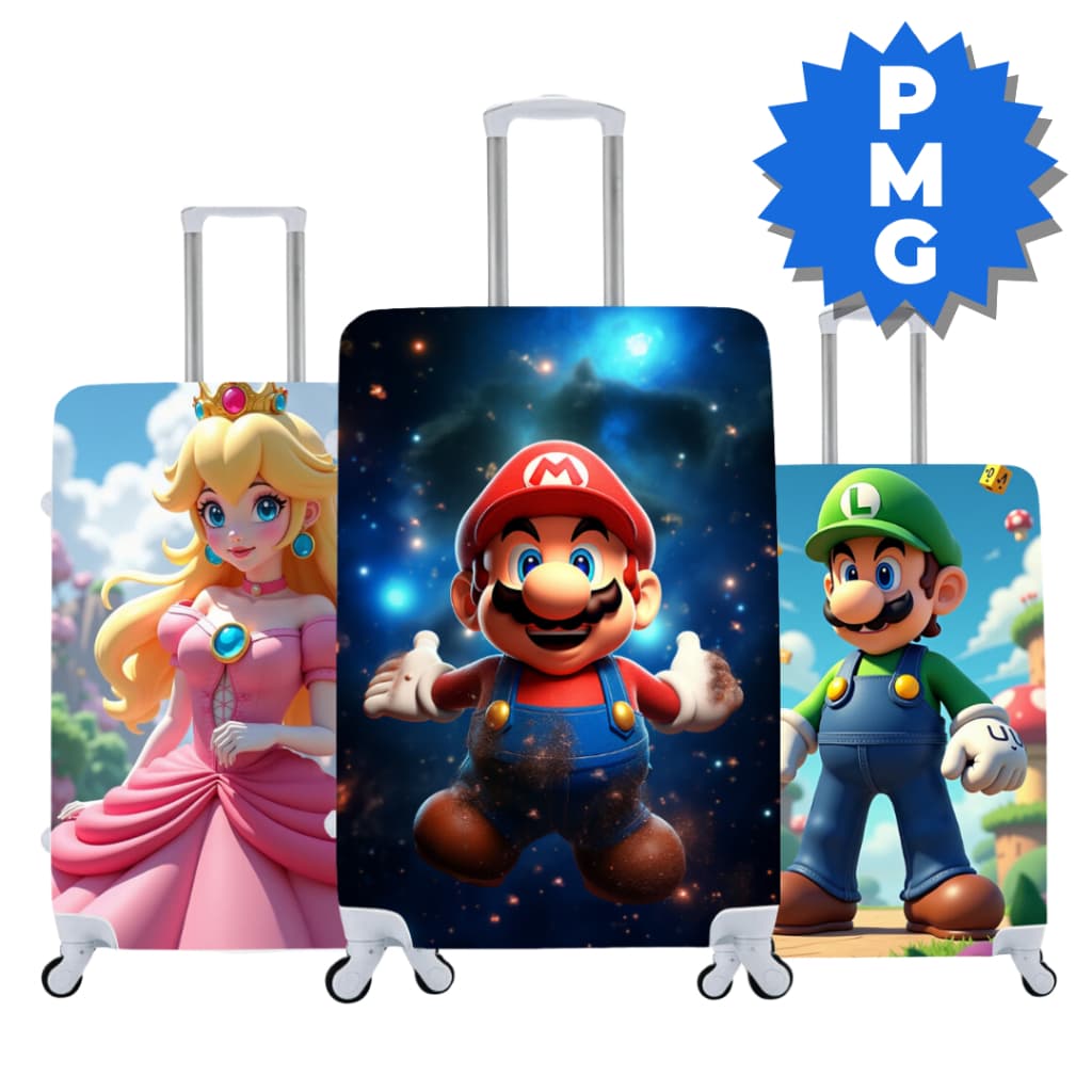 Capas de Mala Super Mario Viagem Protetora Diversas Estampas