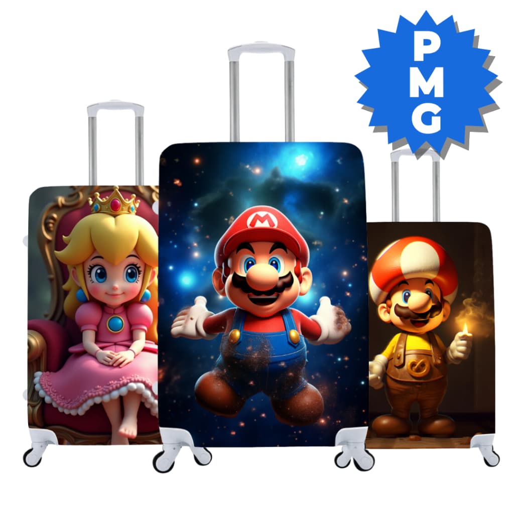 Capas de Mala Super Mario Viagem Protetora Diversas Estampas (2)