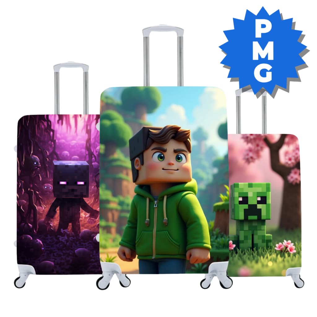 Capas de Mala Minecraft Viagem Protetora Diversas Estampas (2)