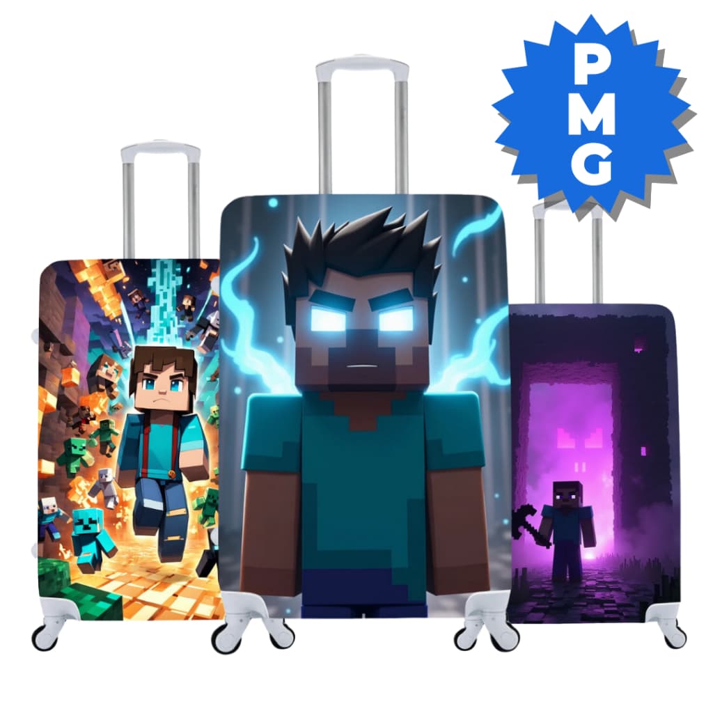 Capas de Mala Minecraft Viagem Protetora Diversas Estampas