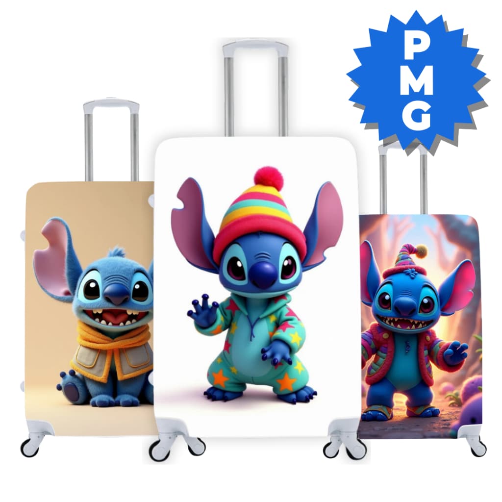 Capas Protetora Para Mala Viagem Elástica Personalizada Diversos Modelos Stitch (04)