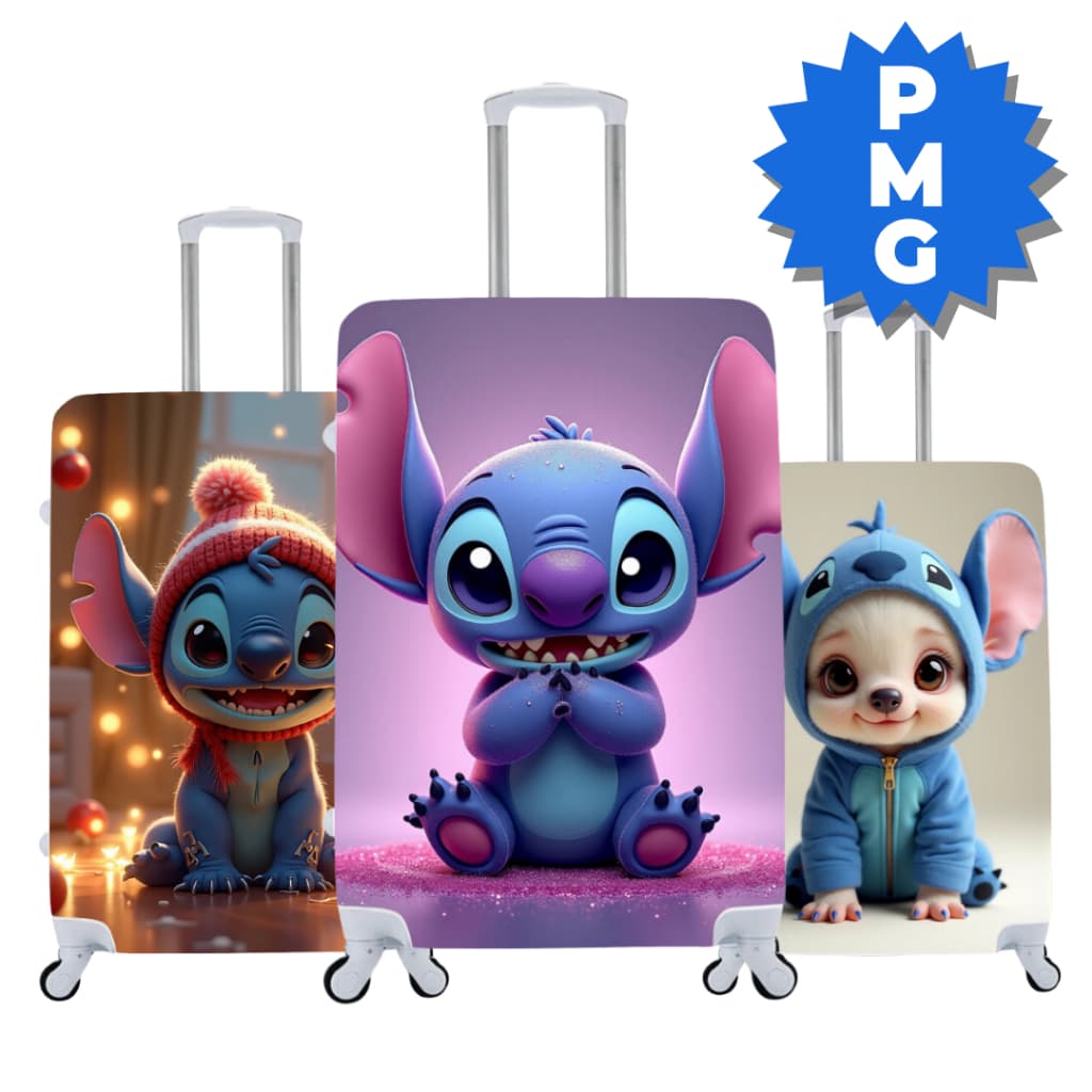 Capas Protetora Para Mala Viagem Elástica Personalizada Diversos Modelos Stitch (03)