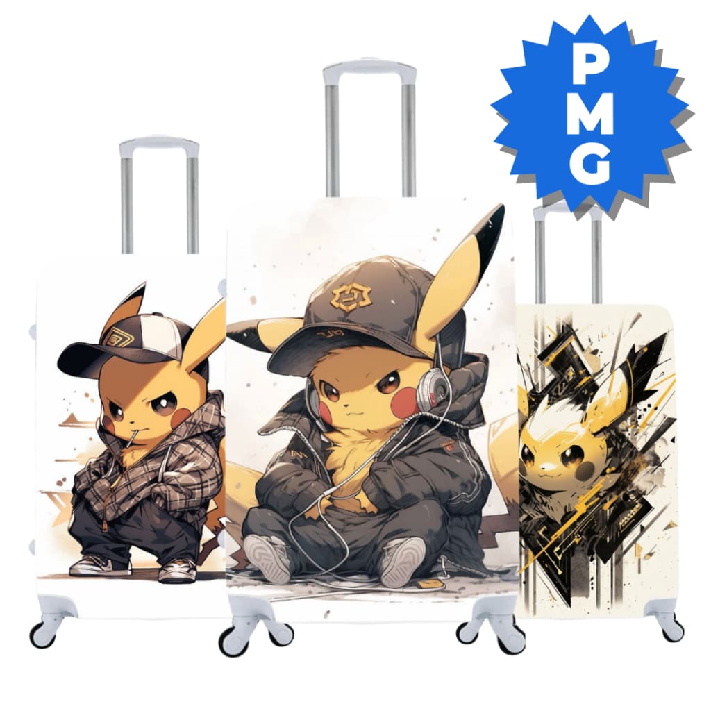 Capas Protetora Para Mala Viagem Elástica Personalizada Diversos Modelos Pikachu (03)