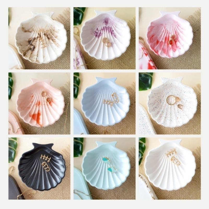 Porta-Joias Concha em Gesso – Bandeja Minimalista para Bijuterias e Decoração