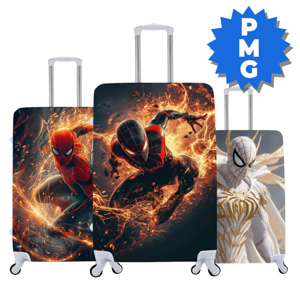 Capa Protetora Para Mala Viagem Elástica Personalizada Homem Aranha Diversos Modelos (03)