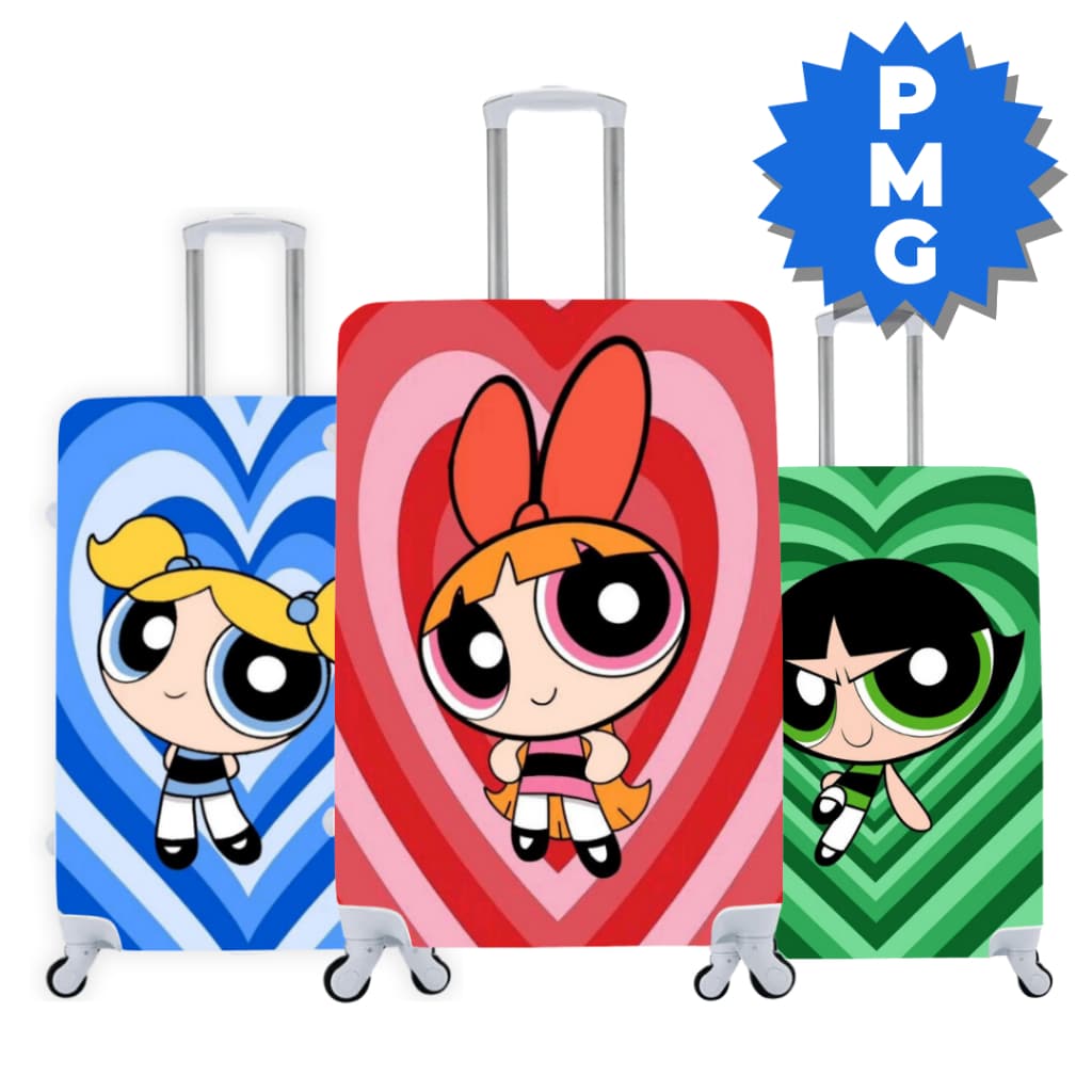 Capa Protetora Para Mala Viagem Elástica Personalizada Meninas Super Poderosas Diversos Modelos (02)
