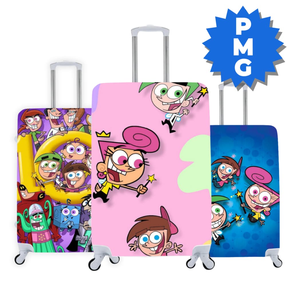 Capa Protetora Para Mala Viagem Elástica Personalizada Padrinhos Magicos Diversos Modelos (02)