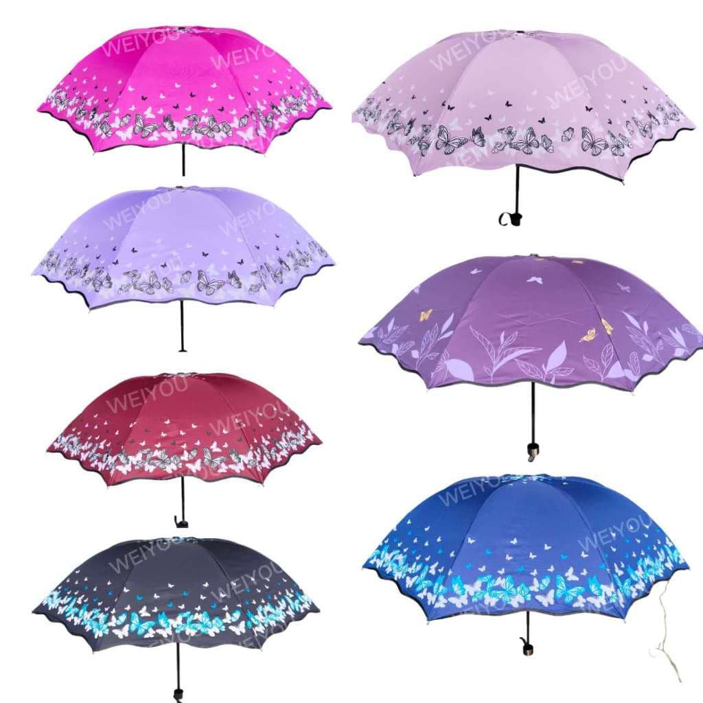 Protetor solar de vinil borboleta de renda colorida UV guarda-chuva único dia ensolarado ou chuvoso