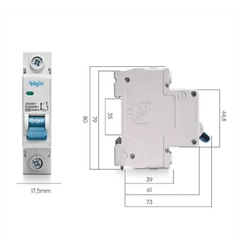 Disjuntor Curva C 1x16 Monofasico Din Elgin