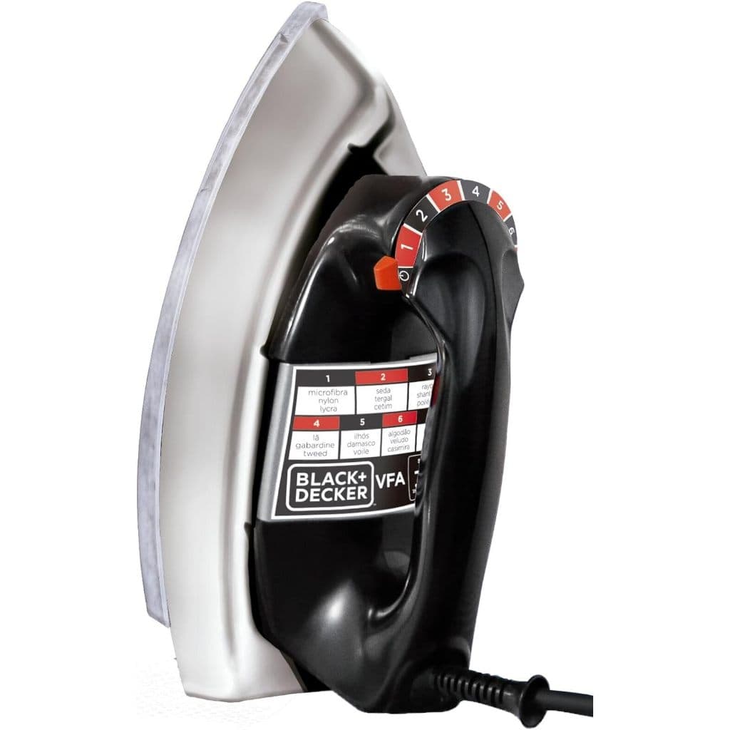 Ferro de Passar Roupa a Seco 220V Black Decker , Metálico Preto, Modelo VFA, 220V