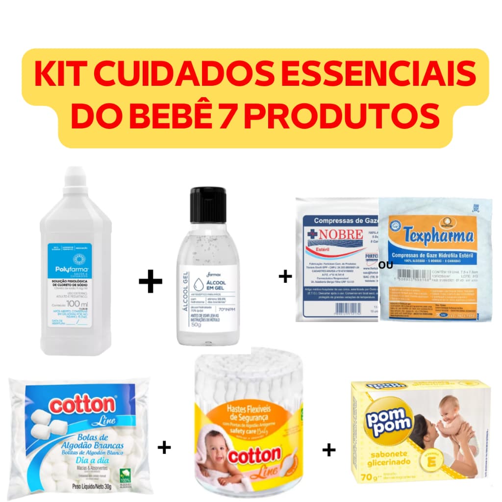 Cuidados Com Bebê Recém Nascido Kit Com 7 Produtos