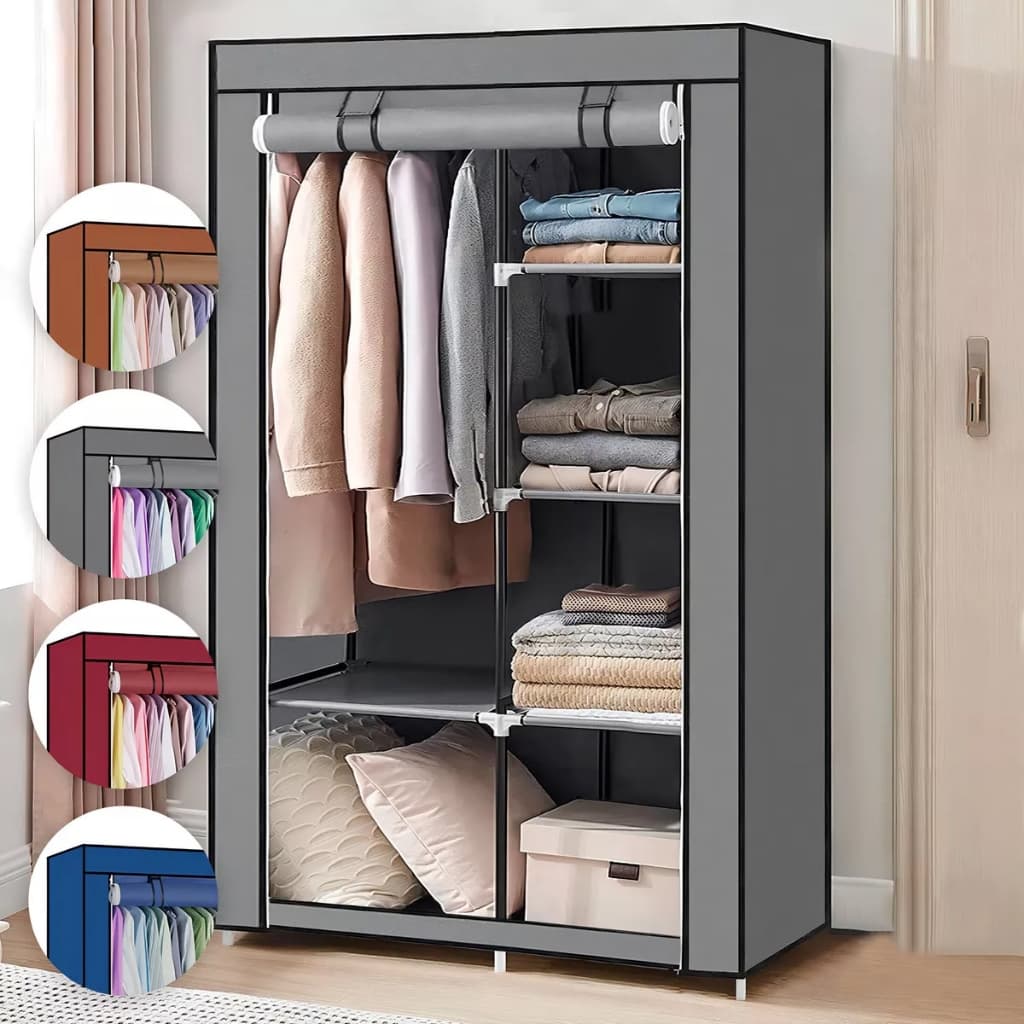 Guarda Roupa Dobrável Organizador Portátil Armário Grande 9 Divisórias Fácil de Montar