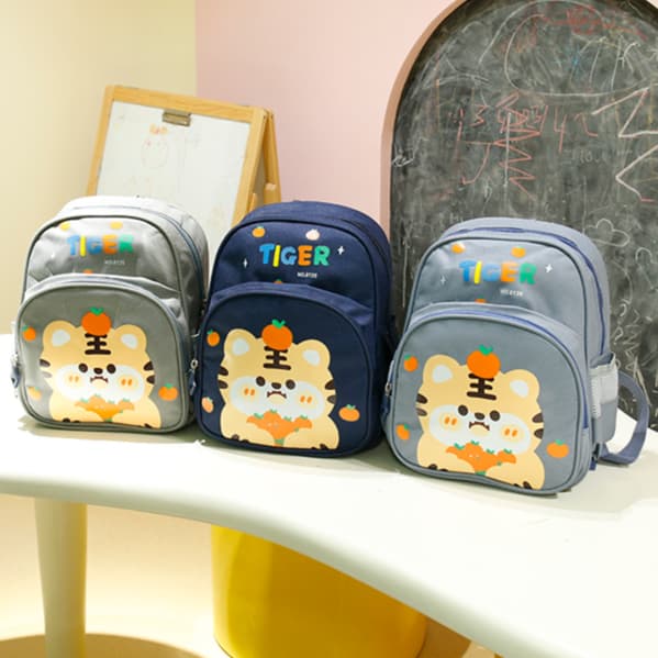 Mochila Infantil Escolar de Tigre e Coelho Confortável e Resistente Meninos e Meninas