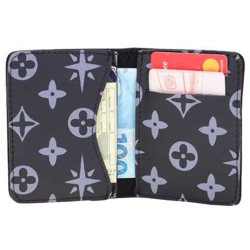 Porta Cartão Versátil Carteira Masculina Minimalista em Couro Ecológico Slim Multifuncional Estilo