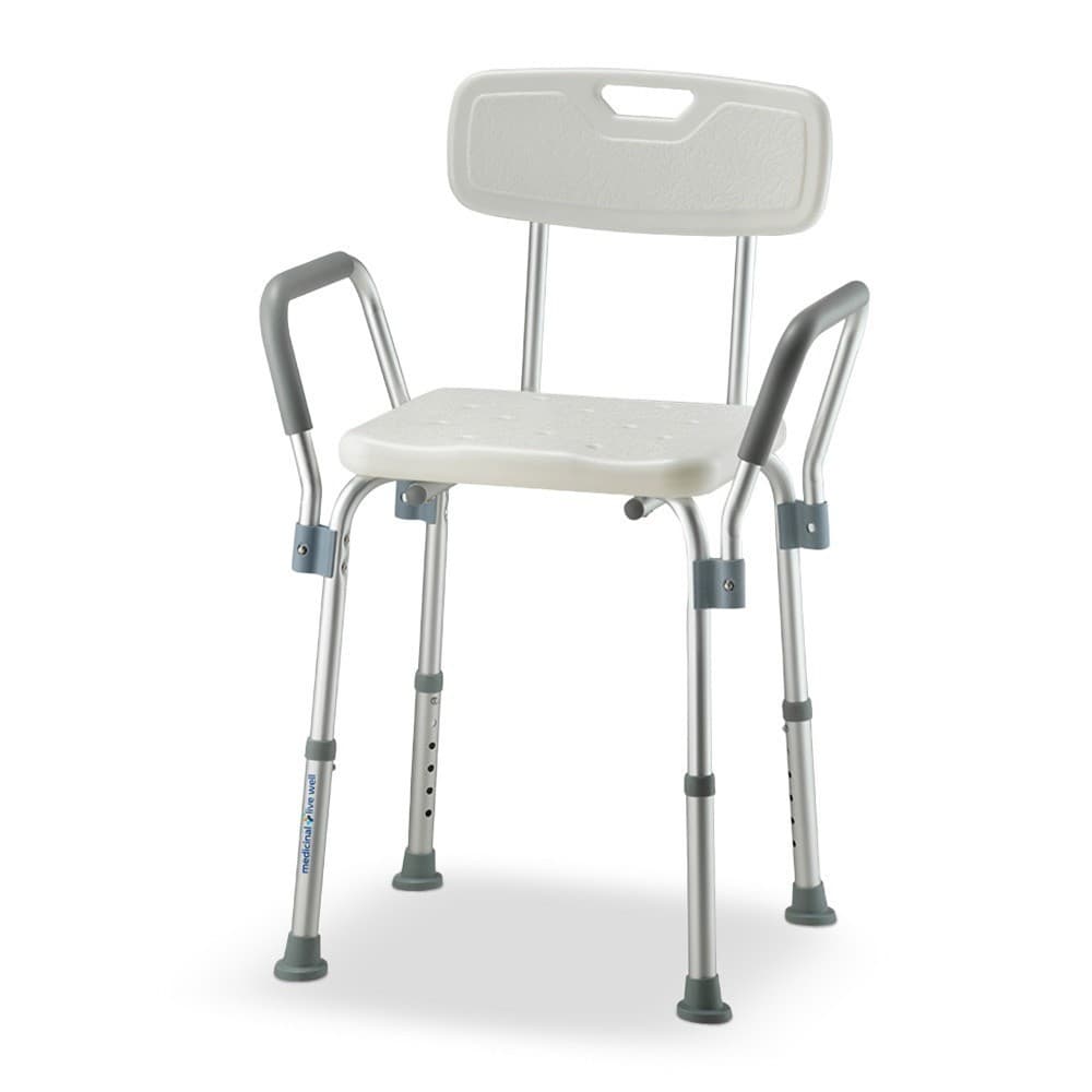 Banco Cadeira de Banho Ajustavel Encosto e Braços 135 Kg - Med 330