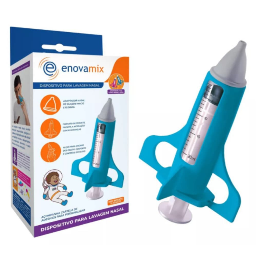 Dispositivo Para Lavagem Nasal 20ML Adulto e Infantil - Azul