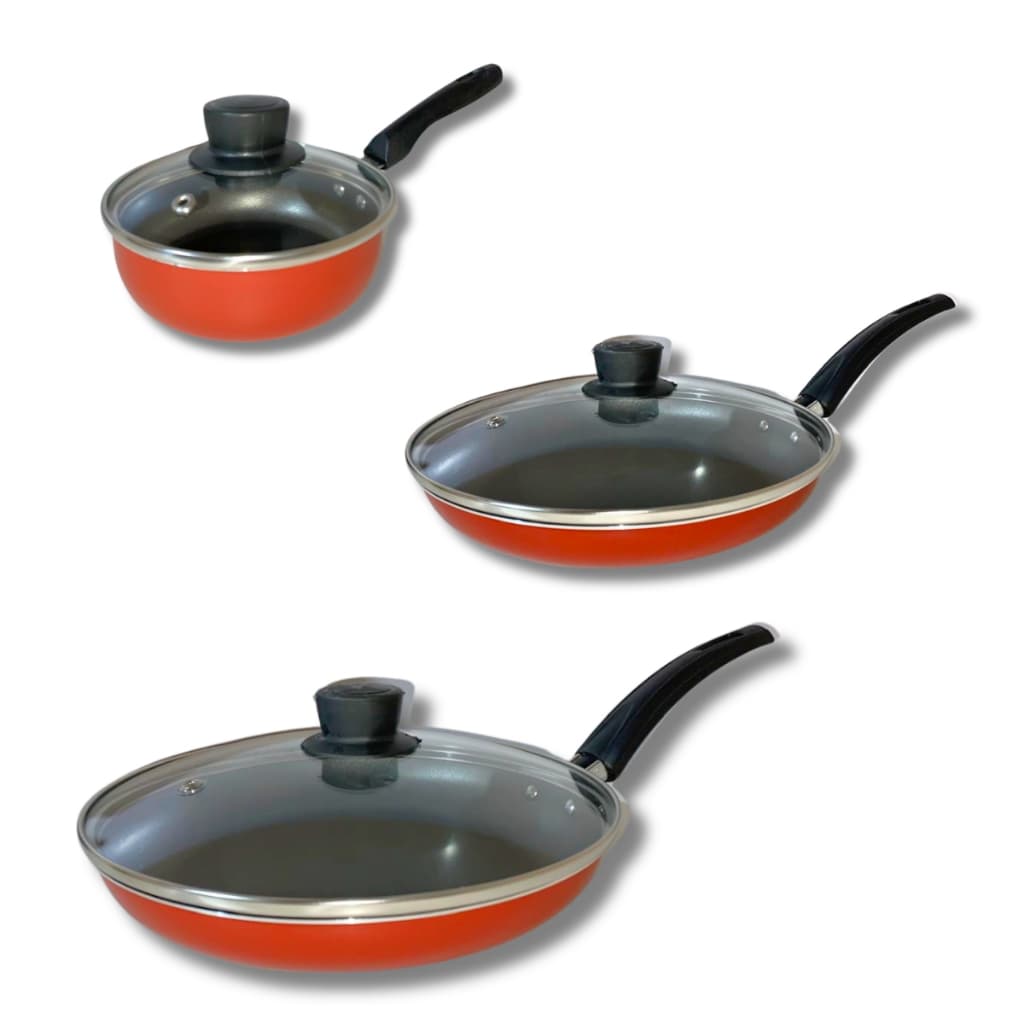 Jogo De Frigideira Francesa Antiaderente Com Tampa 3 Peças