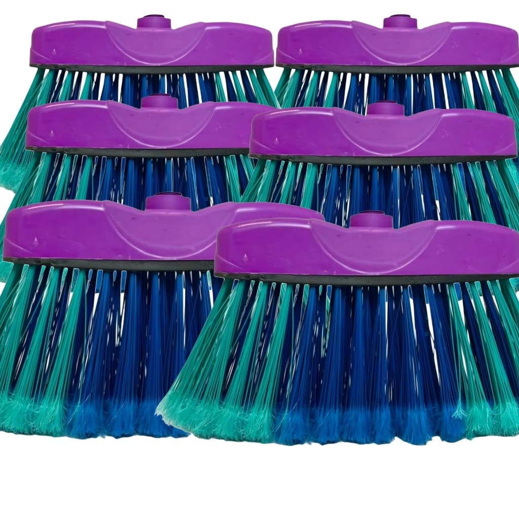 Vassoura De Plástico Fiorella 28cm, Kit 6 Unid, Sem Cabo