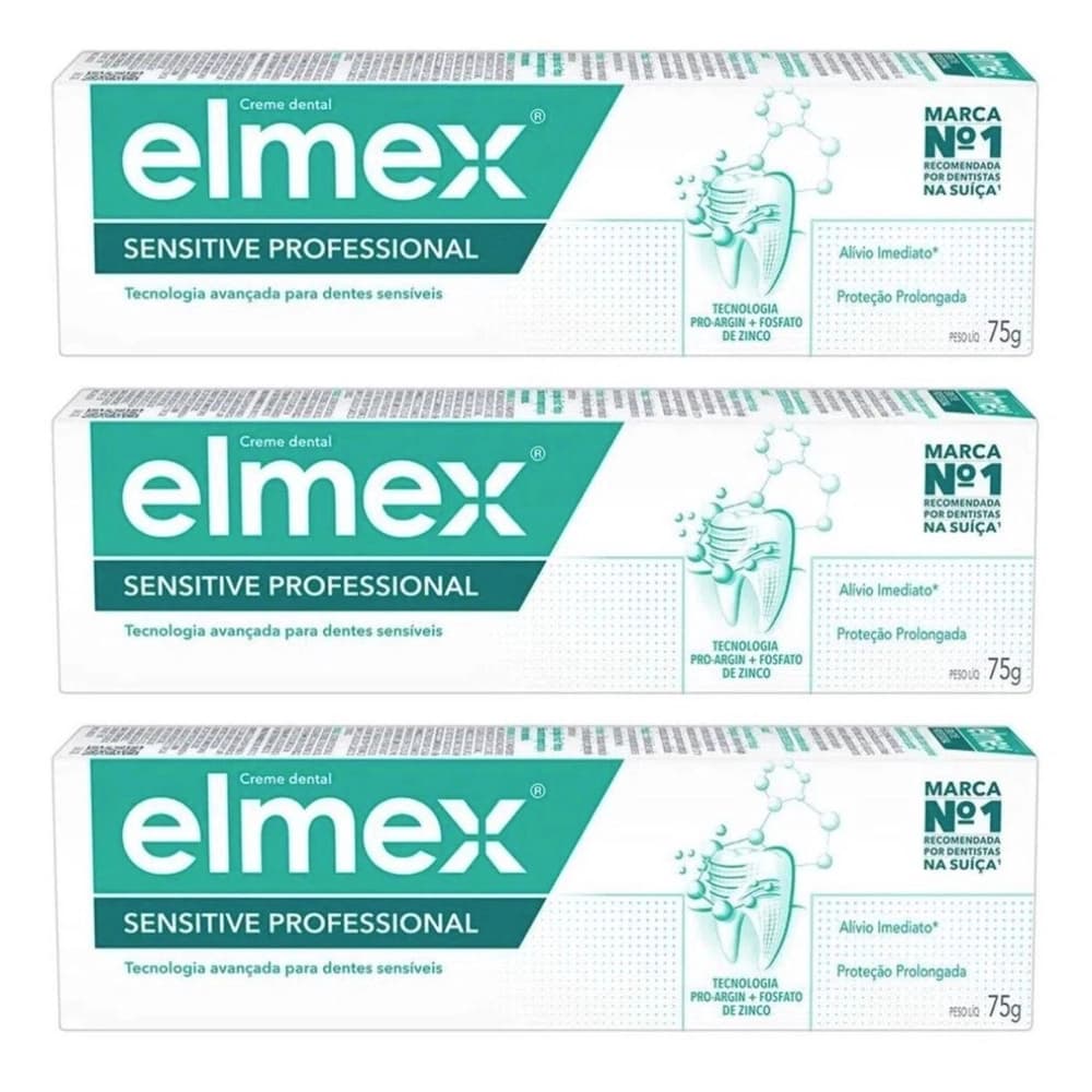 Kit 03un Creme Dental Elmex Sensitive Professional 75g