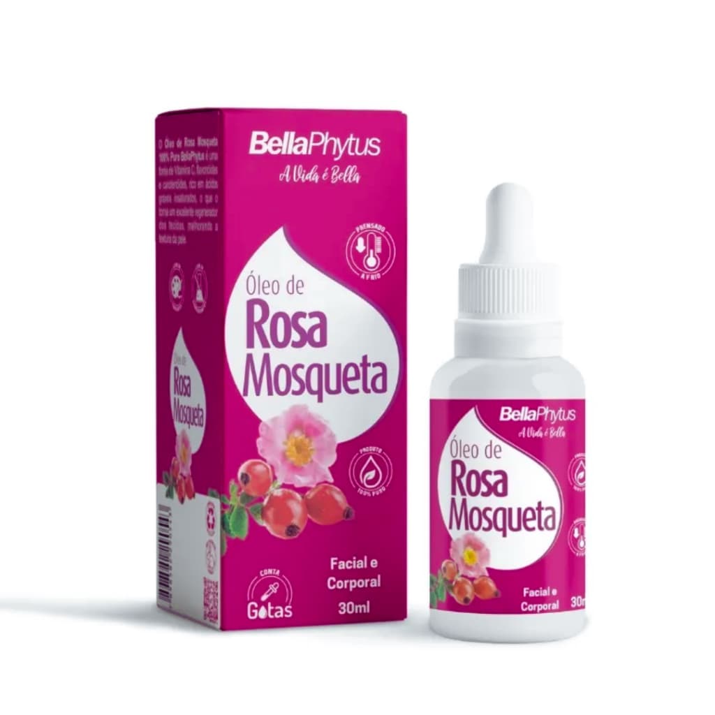 Óleo De Rosa Mosqueta 30ml Conta Gotas Bellaphytus