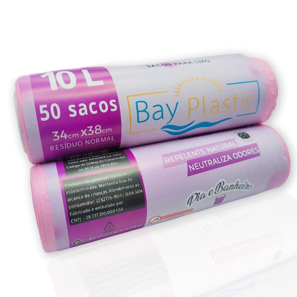 Saco de Lixo 10 15 e 30 Litros Rolinho Perfumado Lavanda Bloqueador e Neutralizador Anti Odores Para Banheiro e Pia