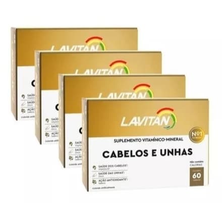 KIT LAVITAN CABELOS E UNHAS 4UNID COM 60CPR