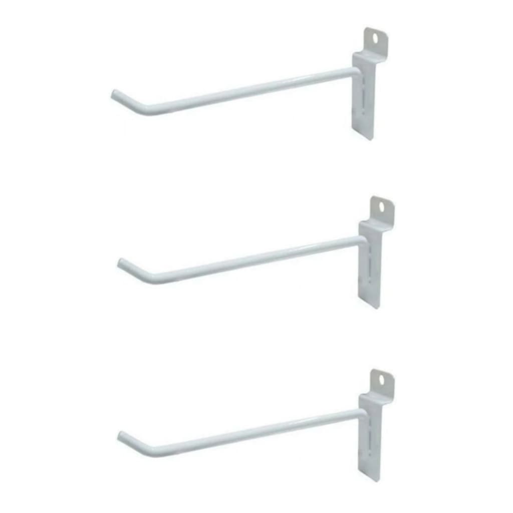 Kit 50 Ganchos Expositores Branco e Preto Para Paineis Canaletado - Todos Os Tamanhos