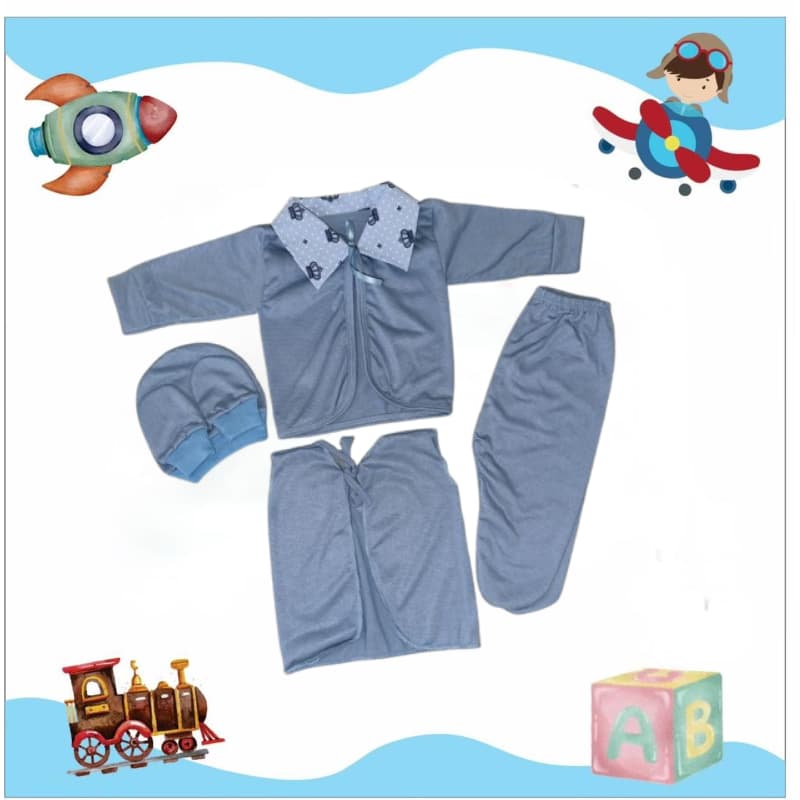 Kit Pagão Gola Bordada 5 Peças Malha Hipoalegênico 100% algodão.