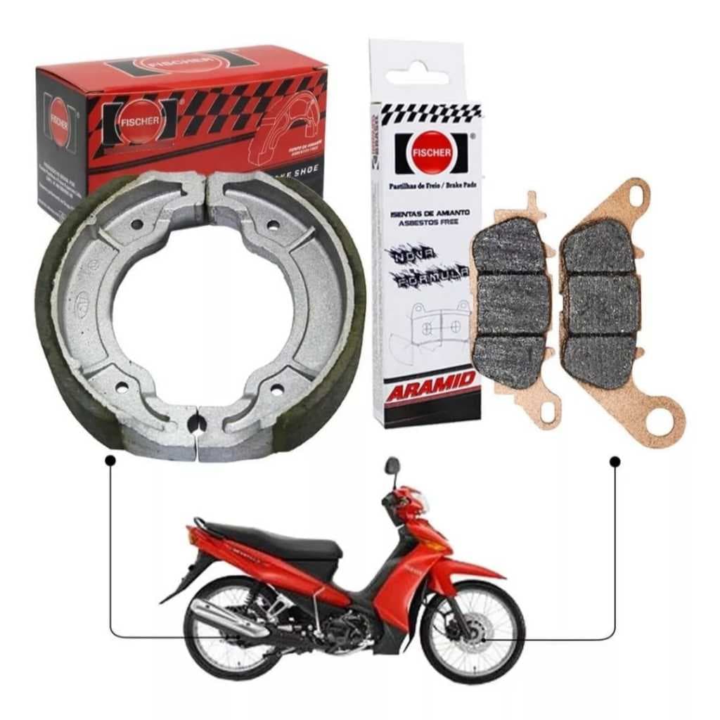 Jogo Pastilha+lona Freio Yamaha Crypton 115 Ed2010 Em Diante