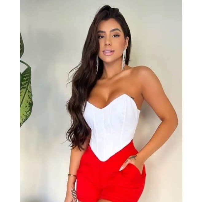 CORSELT TOPPP FEMENINO TECIDO ALFAIATARIA veste  M e G