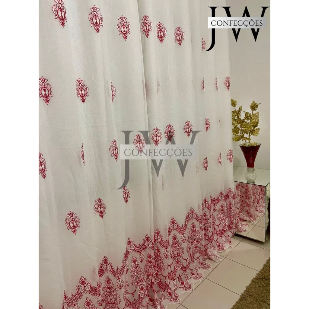 CORTINA ELEGANT GUIPPIR LINHO COM BORDADO CLASSICO - 4,00m x2,70m E 3,00 M X 2,70M,LUXUOSA RELAMPAGO