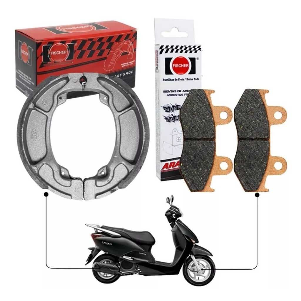 Jogo Pastilha + Lona Freio Lead 110 Fischer Todos Os Anos