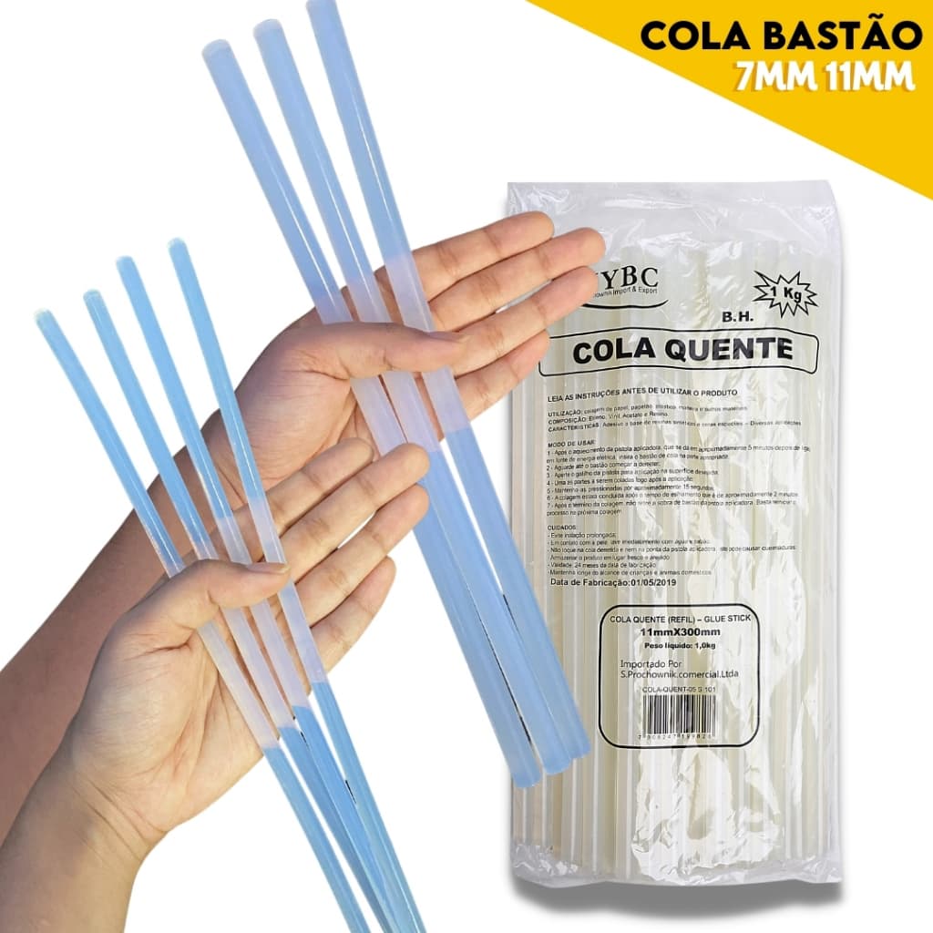 Bastão Cola Quente Transparente  em Pacote com 1Kg - NL
