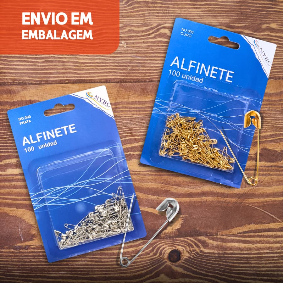 Alfinete de Segurança Ouro/Prata - Pacote com 100/50 Unidades - CH