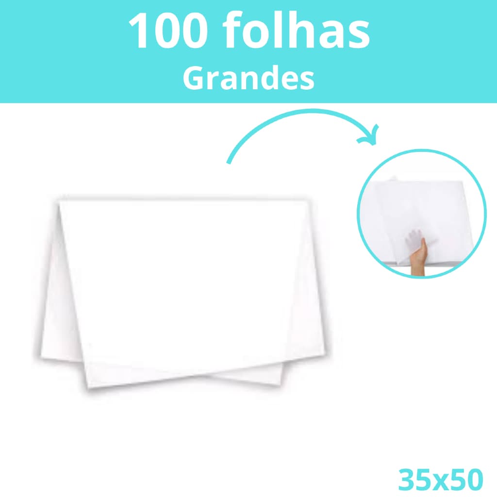 Papel Seda Branco 35x50 - 100 Unidades