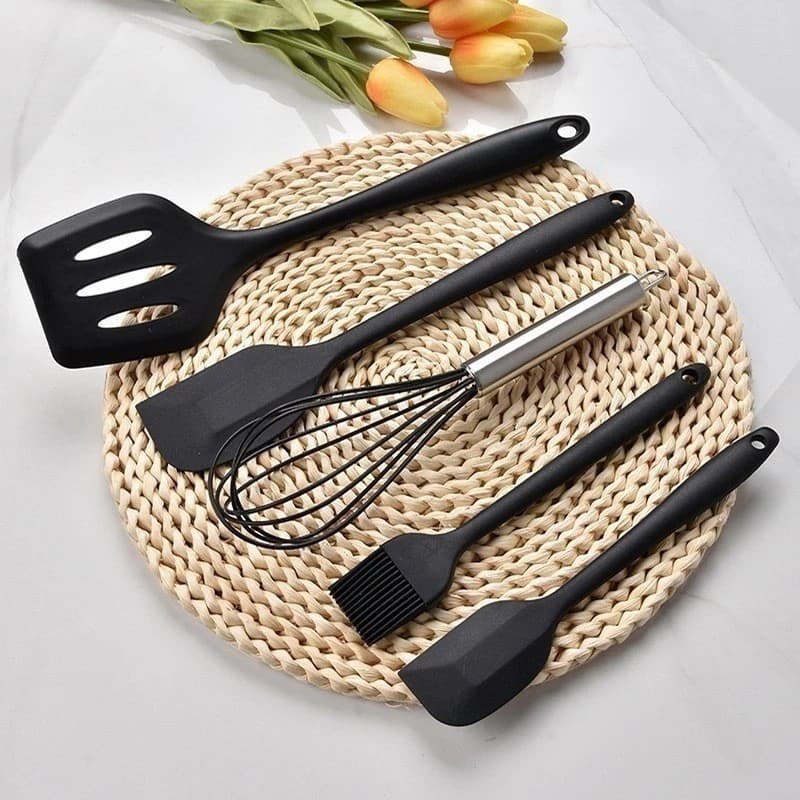 Colher Espátula Fue Espátula Pincel Utensílios De Cozinha Silicone Kit 5 Peças